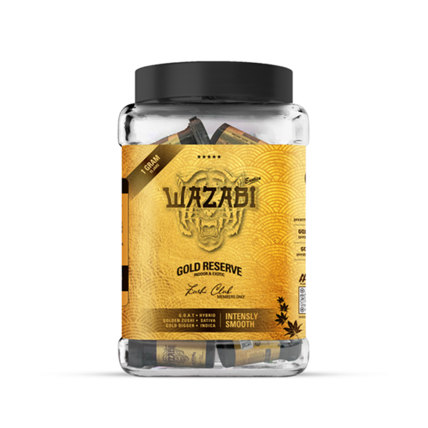 WAZABI EXOTICS GOLD RESERVE MEMBERS ONLY 1G FLOWER JAR 15/PK - (3 IN 1 JAR) - Image 2
