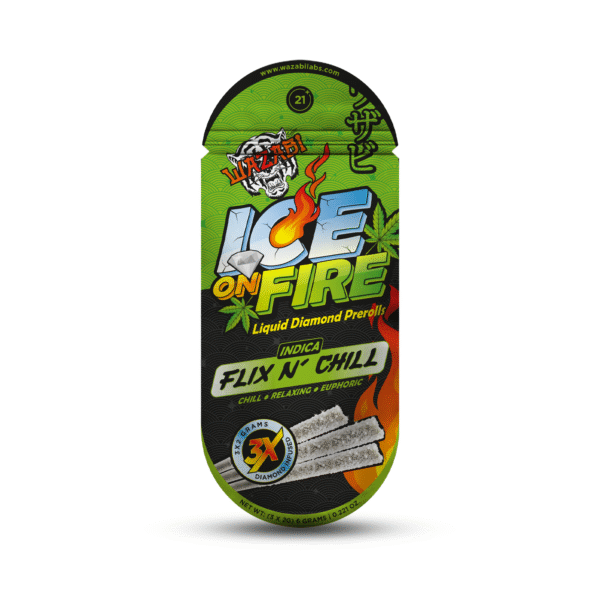 WAZABI EXOTICS 2G ICE ON FIRE LIQUID DIAMOND PREROLLS 3X5/PK - Image 4